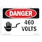 Signmission Safety Sign, OSHA Danger, 18" Height, 24" Width, 460 Volts, Landscape OS-DS-D-1824-L-1012 - alternate 1